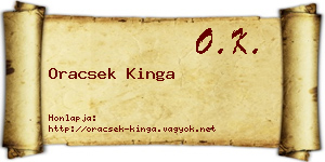 Oracsek Kinga névjegykártya